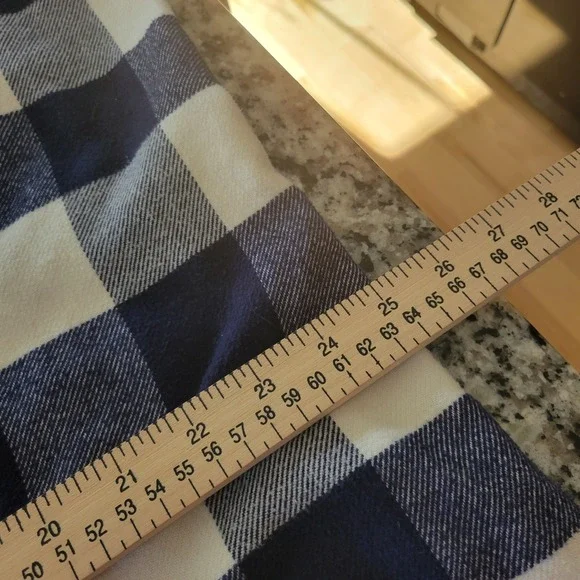 LL Bean Womems Flannel Shirt Size XL Navy White Buffalo Plaid Organic Cotton - Picture 7 of 11